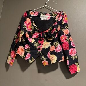 Belleville Sassoon Lorcan Mullany Wide Neck Cropped Floral Top Size US 10 UK 14